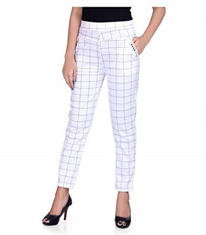 classy looks Regular Fit Women White Trousers