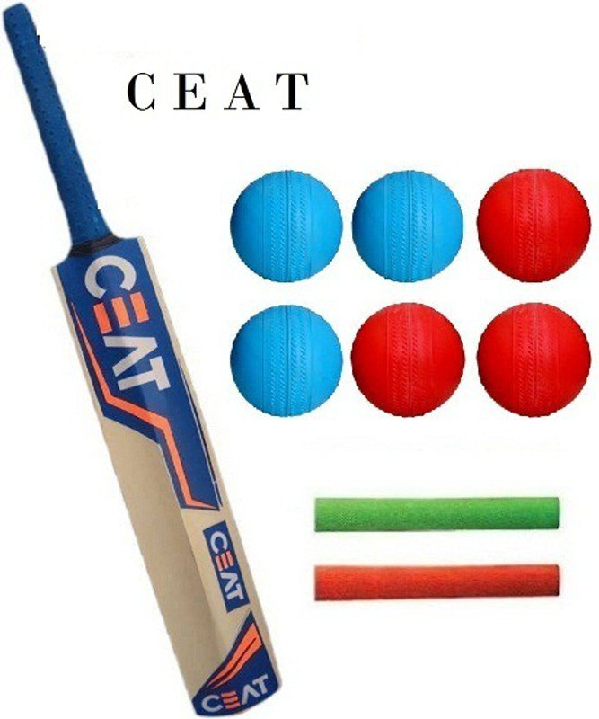 Buy CEAT CT100 SRS NEW TANNIS POPULER WILLOW CRICKET BAT COMBO (BAT+6