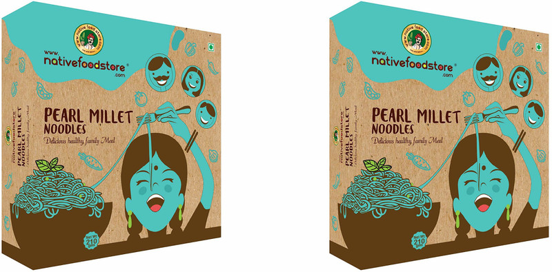 nativefoodstore Kambu/Pearl Millet Noodles -210 g Hakka Noodles Vegetarian(2 x 105 g)