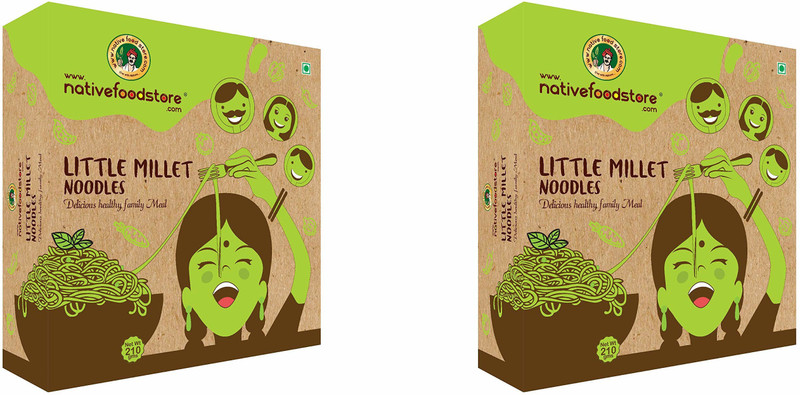 nativefoodstore Samai / Little Millet Noodles 210 Gms Hakka Noodles Vegetarian(2 x 105 g)