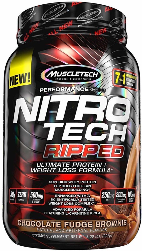 Muscletech Performance Series Nitrotech Ripped Whey Protein(907 g, Chocolate Fudge Brownie)