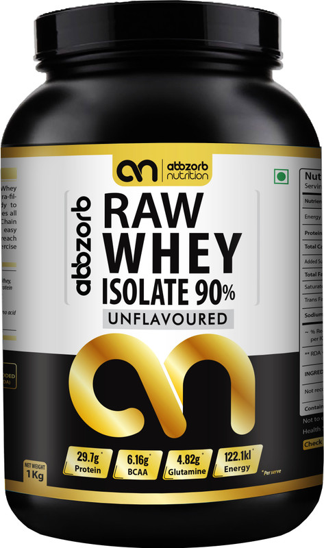 Abbzorb Nutrition Abbzorb Raw Whey Isolate 90% Whey Protein(1000 g, Unflavoured)