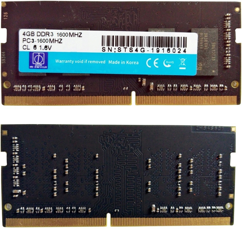 Odion Ultra Speed Series DDR3 4 GB (Single Channel) Laptop SDRAM (DDR3 4GB 1600MHZ Laptop RAM)(Black)
