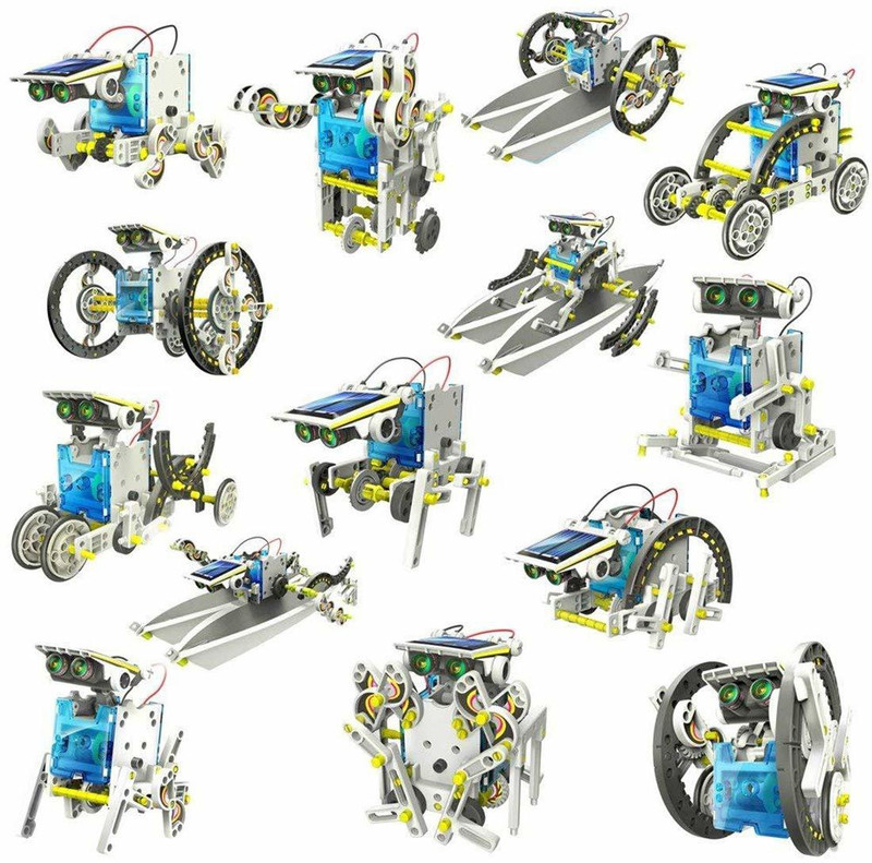 crazy toys Educational 14 in 1 Solar Power Energy Robot Toy Science School Learning(Multicolor)