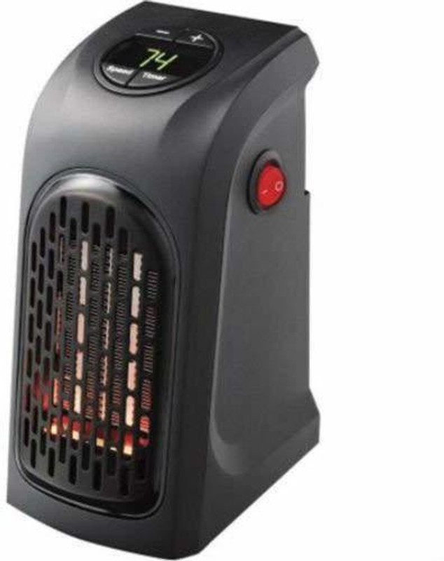 KITCHEN INDIA Portable Digital Electric Heater Fan Wall-Outlet Handy Air Warmer Blower Adjustable Timer Digital Display for Home/Office/Camper Fan Room Heater