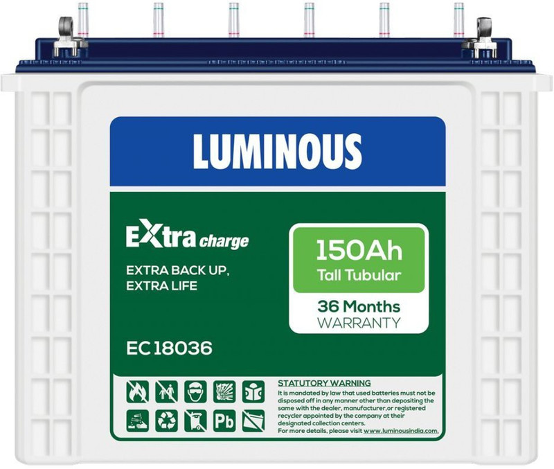 Luminious extra charge ec18036 150ah tall tubular battery Tubular Inverter Battery(150Ah)