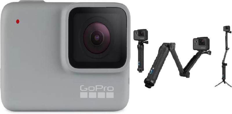 GoPro Hero7 (with 3 Way Mount) Sports and Action Camera(White, 10 MP)