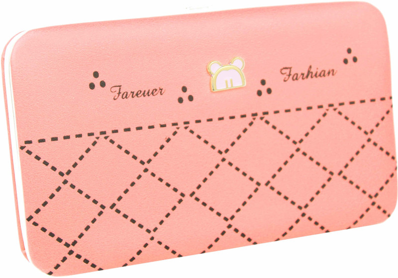 feather cruz Women Pink, White Canvas Wallet(4 Card Slots)