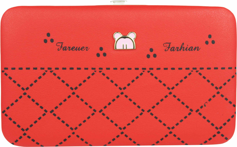 feather cruz Women Pink, Black Canvas Wallet(4 Card Slots)