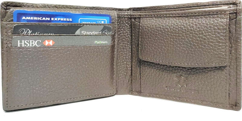 daayim Men Brown Genuine Leather Wallet(9 Card Slots)