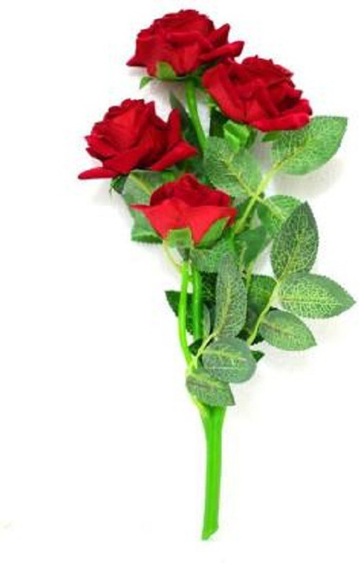 sofix Artificial Rose Flower Bunch Real Touch Flowers For Your Valentine Red Rose Artificial Flower(10 inch, Pack of 1)