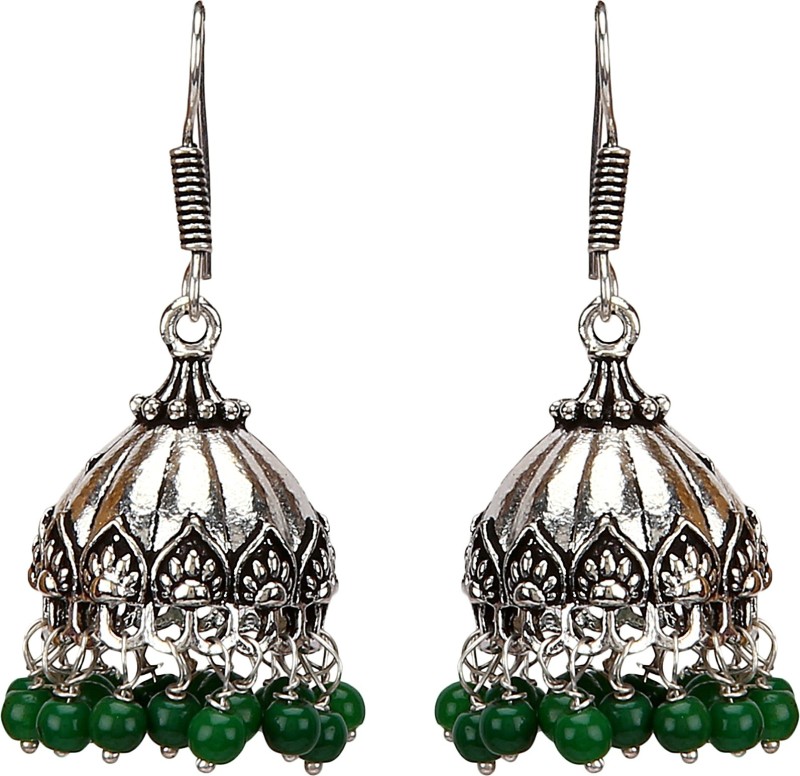 SHI Jewellery Fashionable Oxidised German Silver Plated Fancy Party Wear Jhumki Earring...