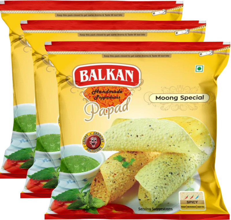balkan MOONG PAPAD 400 g(Pack of 3)