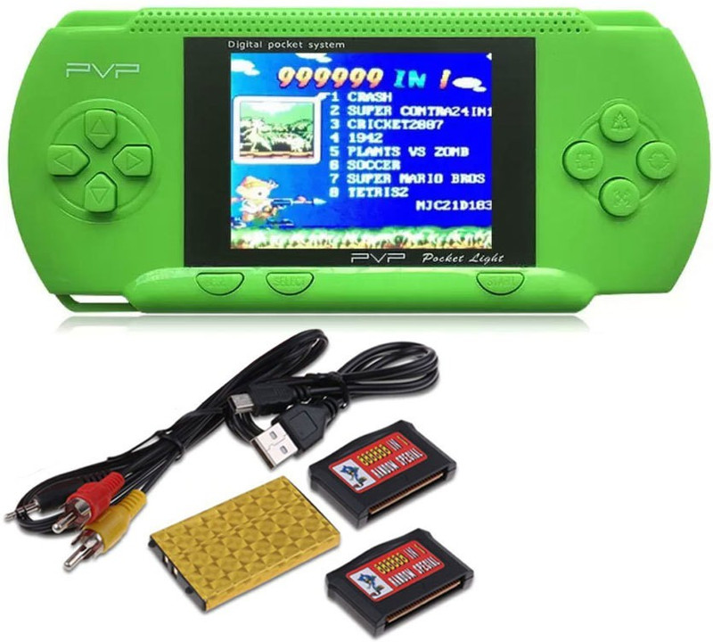 KLUZIE 8bit Handheld Game Player Video Game PVP Station 8 GB with Mario, DR MARIO, CONTRA, CRICKET GAME, TURTLE, SUPER MARIO, OTHER 3000 FAMOUS GAMES(Multicolor)