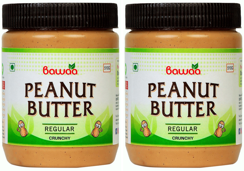 bawaa Regular Peanut Butter (Crunchy ) ( Pack of 2 ) 1 kg(Pack of 2)