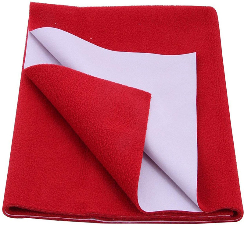 KidBee Polyester, Rubber, Cotton Baby Bed Protecting Mat(Red, Small)