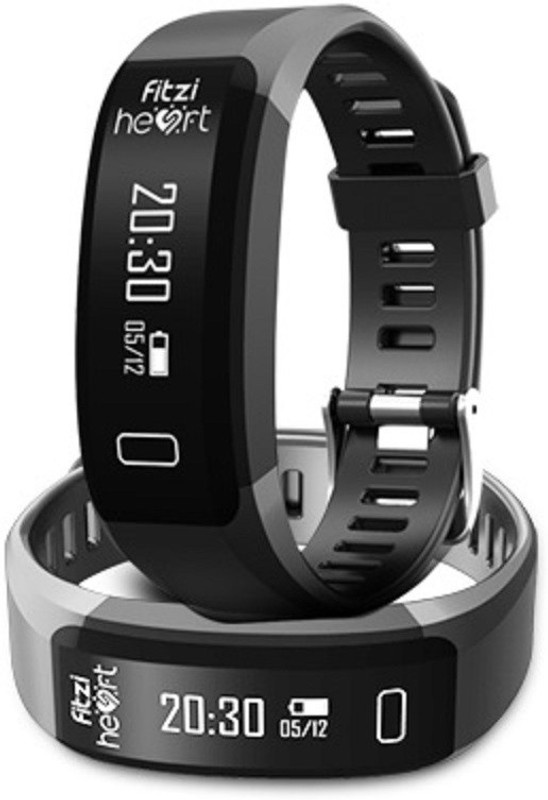 ziox Fitzi Heart Fitness Band(Black Strap, Size : 21 x 2.1 x 1.3 cm)