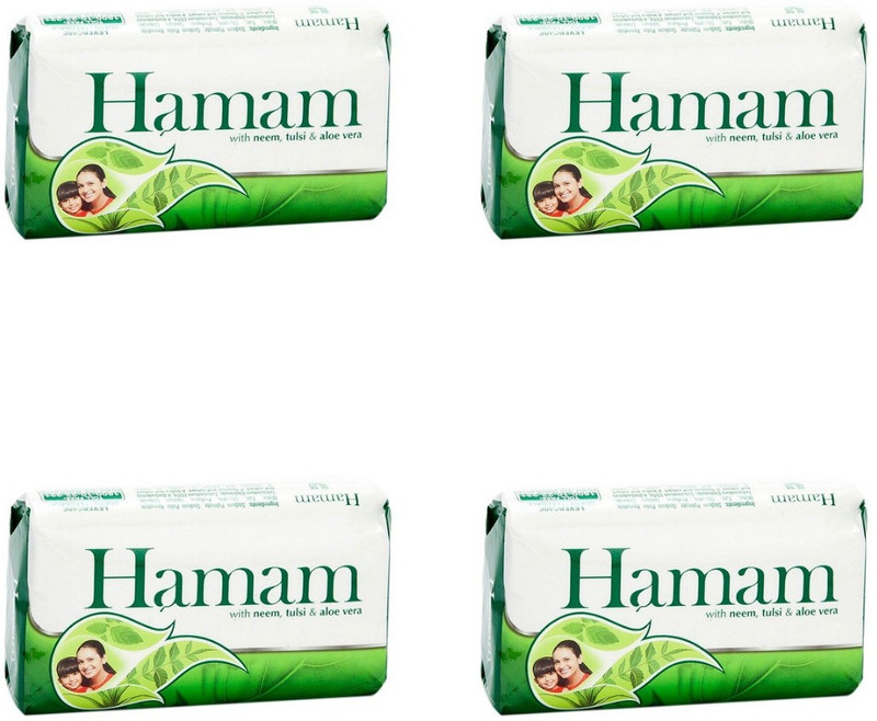 hamam Neem Tulsi and Aloevera Soap Bar 100 g Each (Pack of 4)(4 x 100 g)