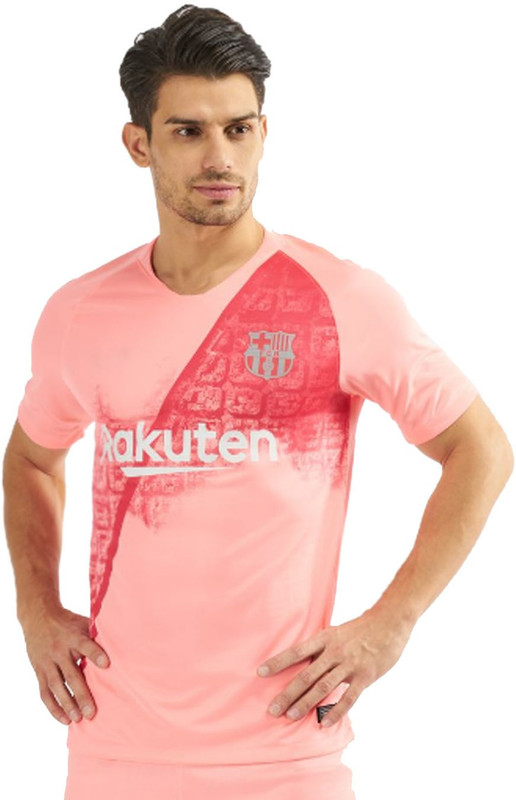 rakuten Solid Men Round Neck Pink T-Shirt