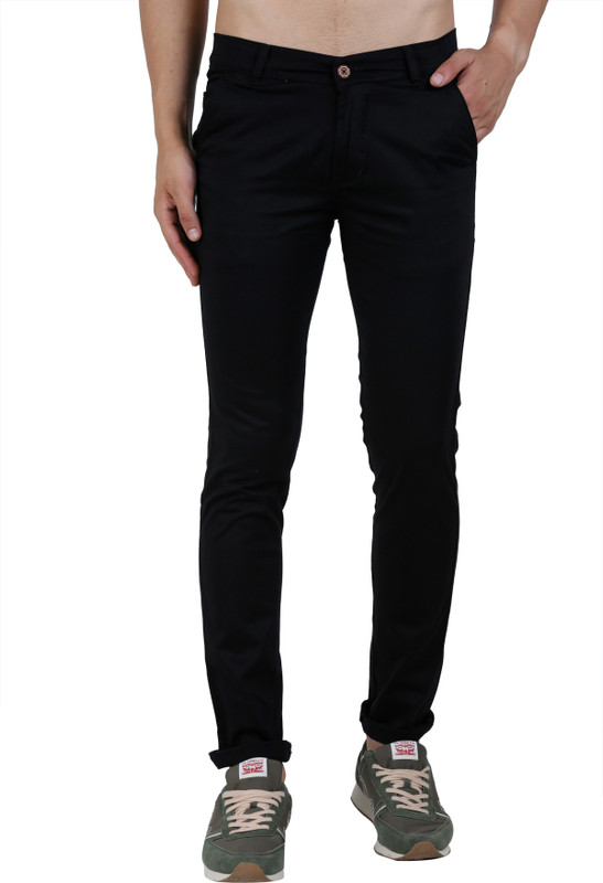 dozzer Slim Fit Men Black Trousers