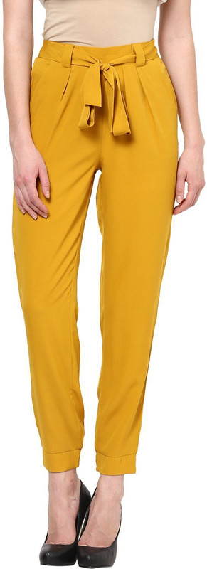 miss collection Slim Fit Women Yellow Trousers