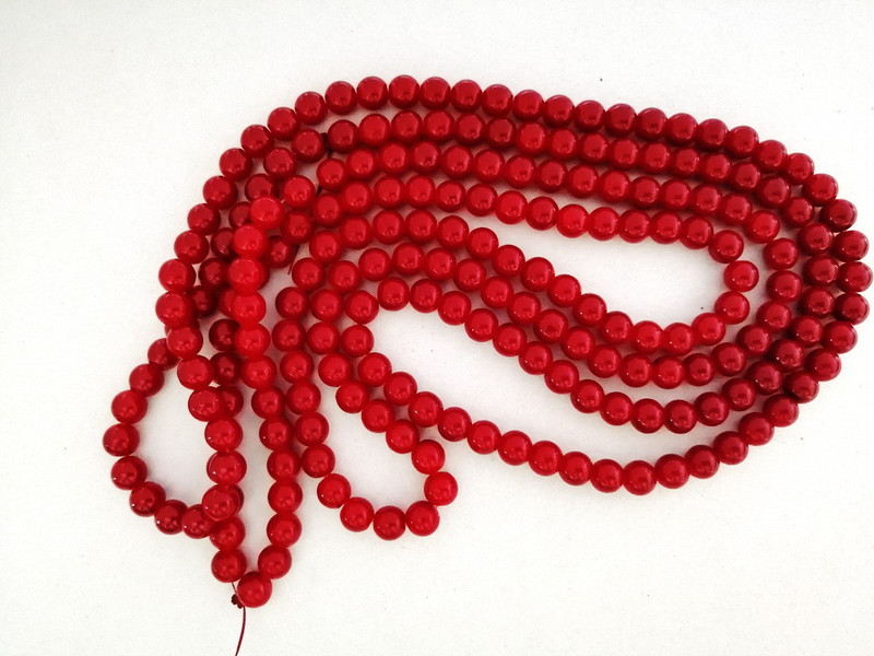diva Glass beads Dark Red (Marron) (8mm) for jewellery making (100 pieces)