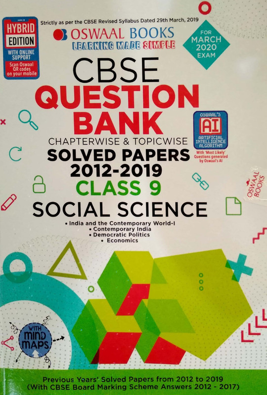 Oswaal Cbse Question Bank Class 9 Social Science Chapterwise & Topicwise Includes Objective Types & MCQ's(English, Paperback, unknown)
