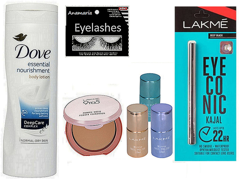 anamaria Eyelashes & Body Lotion & Nail paint-3 & E(Set of 7)