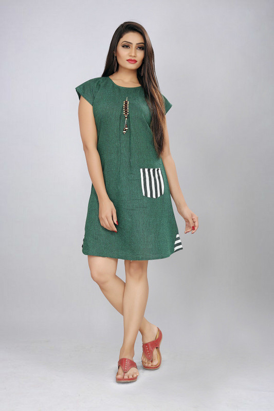 bhavani times Women A-line Green Dress