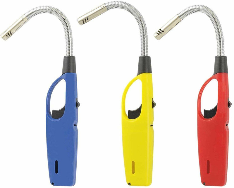 liveonshop Foldable Gas Lighter for Kitchen Stove with Adjustable Flame and Gas refillable (Multi Color) Plastic Gas Lighter(Multicolor, Pack of 1)