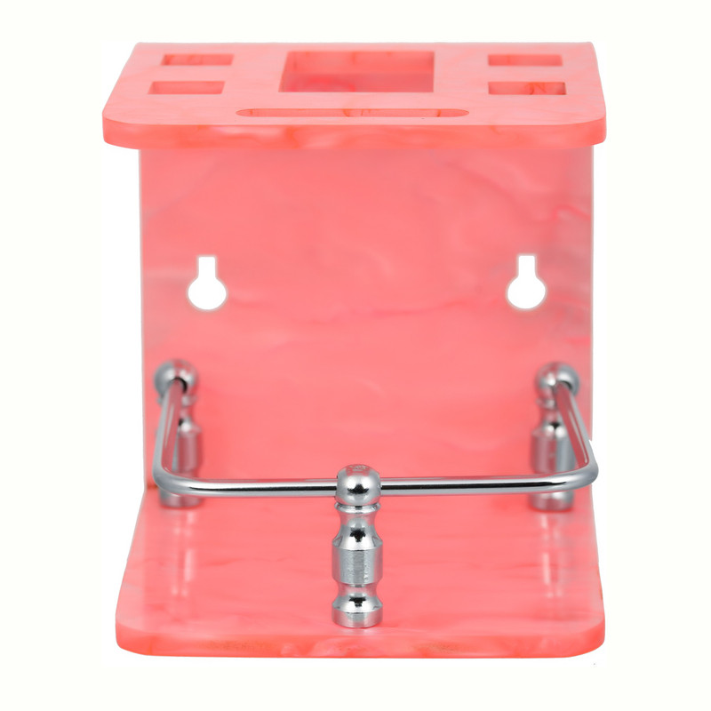 stimulus STIMULUS TOOTH BRUSH HOLDER WITH MARBLE PINK COLOUR AND SS REALING Acrylic Toothbrush Holder(Pink, Wall Mount)