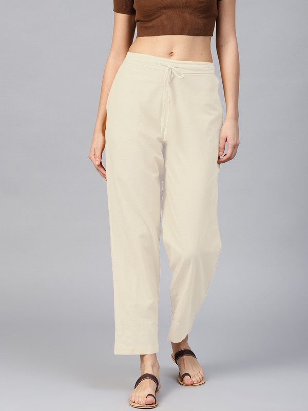 styleit Regular Fit Women Cream Trousers