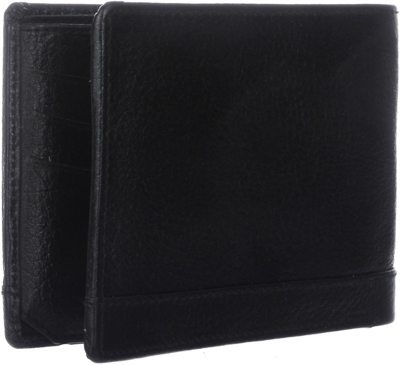bagg zone Boys Black Genuine Leather Wallet(5 Card Slots)