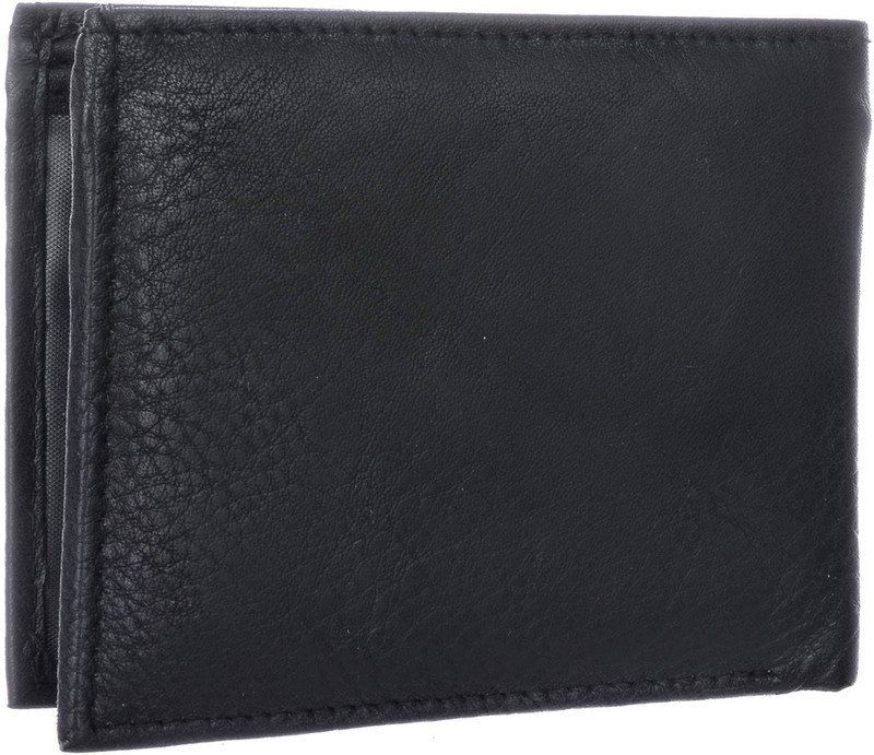 bagg zone Men Black Genuine Leather Wallet(10 Card Slots)