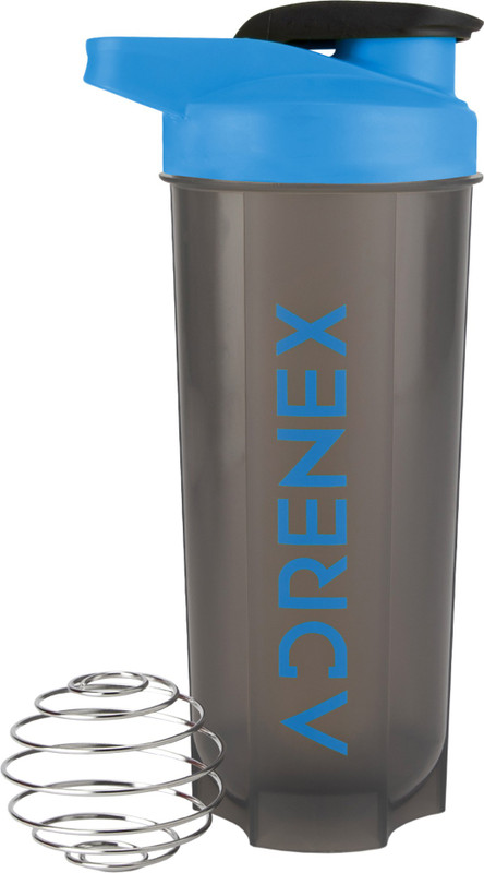 Adrenex BPA Free Gym Bottle with Mixer Ball 700 ml Plastic Shaker(Pack of 1, Black, Grey)