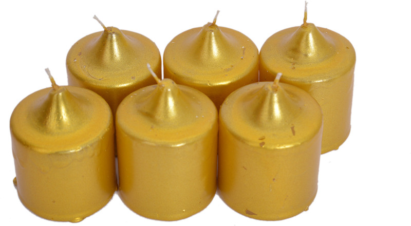 aroma natural products VOTIVE SET OF 6 METTALLIC Candle(Gold, Pack of 6)