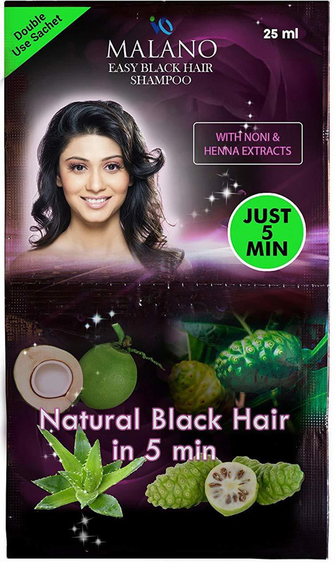 malano Easy Black Hair Shampoo (Pack of 6) Hair Color(Black)