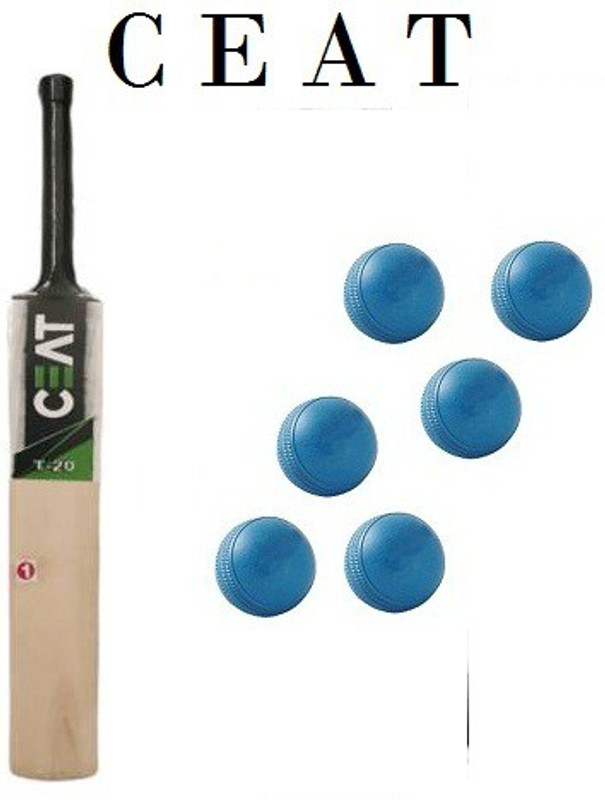 Buy CEAT SRS NEW HITMAN TANNIS CRICKET BAT COMBO (BAT+6 JUMPER BALL