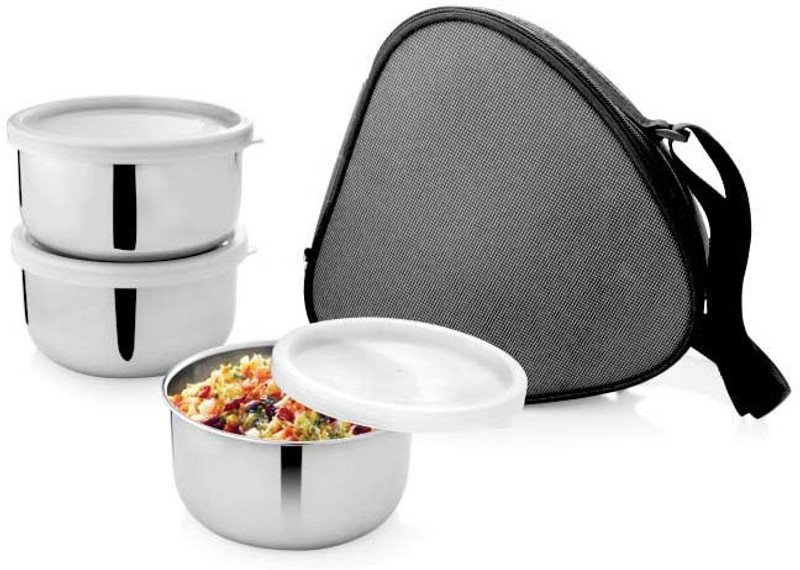 shrikant steel company Lunch Box With Spoon 3 Containers Lunch Box(900 ml)