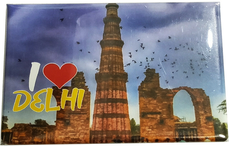 sahi pakde hain Delhi fridge magnet souvenir Fridge Magnet Pack of 1(Orange)