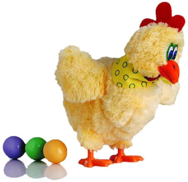 otm Toy Doll Laying Egg Electric Plush Crazy Chicken with Lights Sound Music(Multicolor)