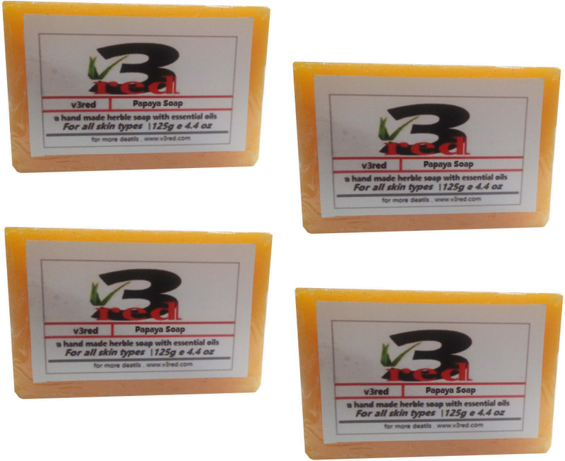 3red Herbal Papaya Soap 4x125g(4 x 125 g)