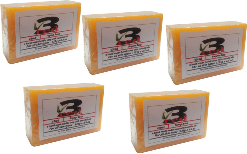 3red Herbal Papaya Soap 5x125g(5 x 125 g)
