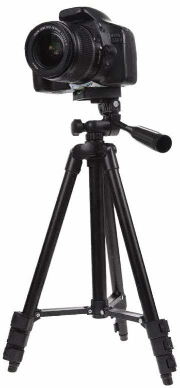 pooja P-M-005 Tripod(Black, Supports Up to 500 g)