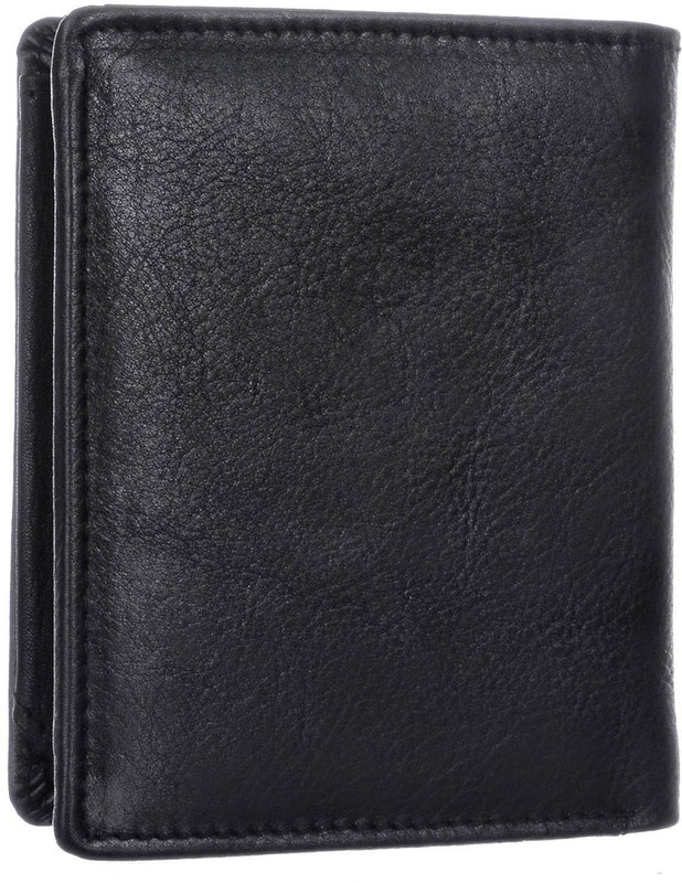 bagg zone Men Black Genuine Leather Wallet(7 Card Slots)