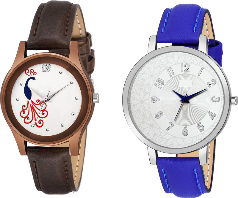 domet Morni Printed Dial And Multicolour Strap LOvely Heart Touch Combo UU~90 For Women And Girls Analog Watch  - For Women