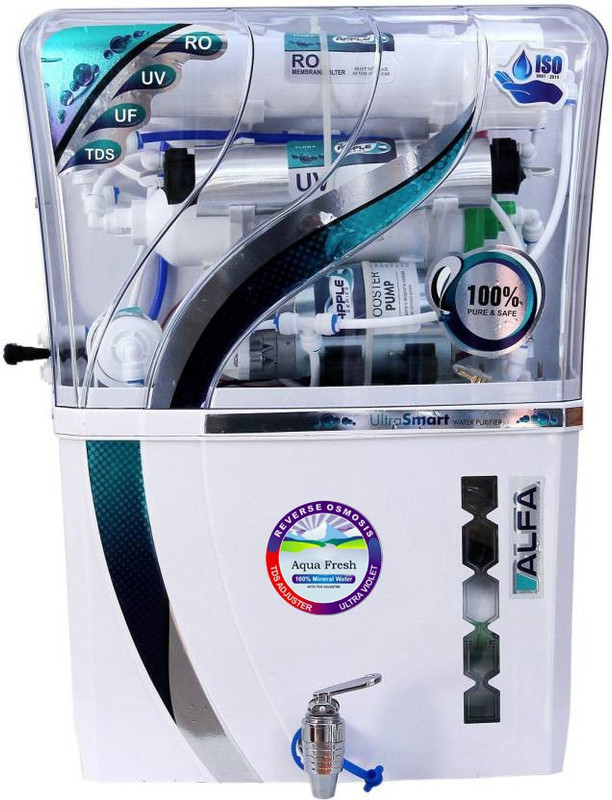 Aqua Fresh ALFA 12L RO+UV+ALKALINE 12 L RO + UV Water Purifier(White)