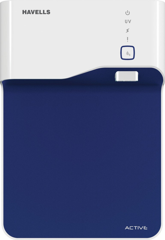 HAVELLS Active UV Water Purifier 3 Stages with Smart Alerts and Electrical Protection system(WHITE BLUE)