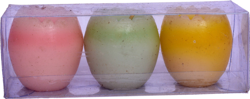 aroma natural products Scented egg Candle(Red, Pack of 3)