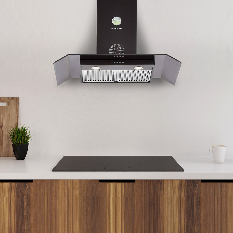 Faber Hood Arco 3d Plus T2s2 Bk Ltw 90 Wall Mounted Chimney Black